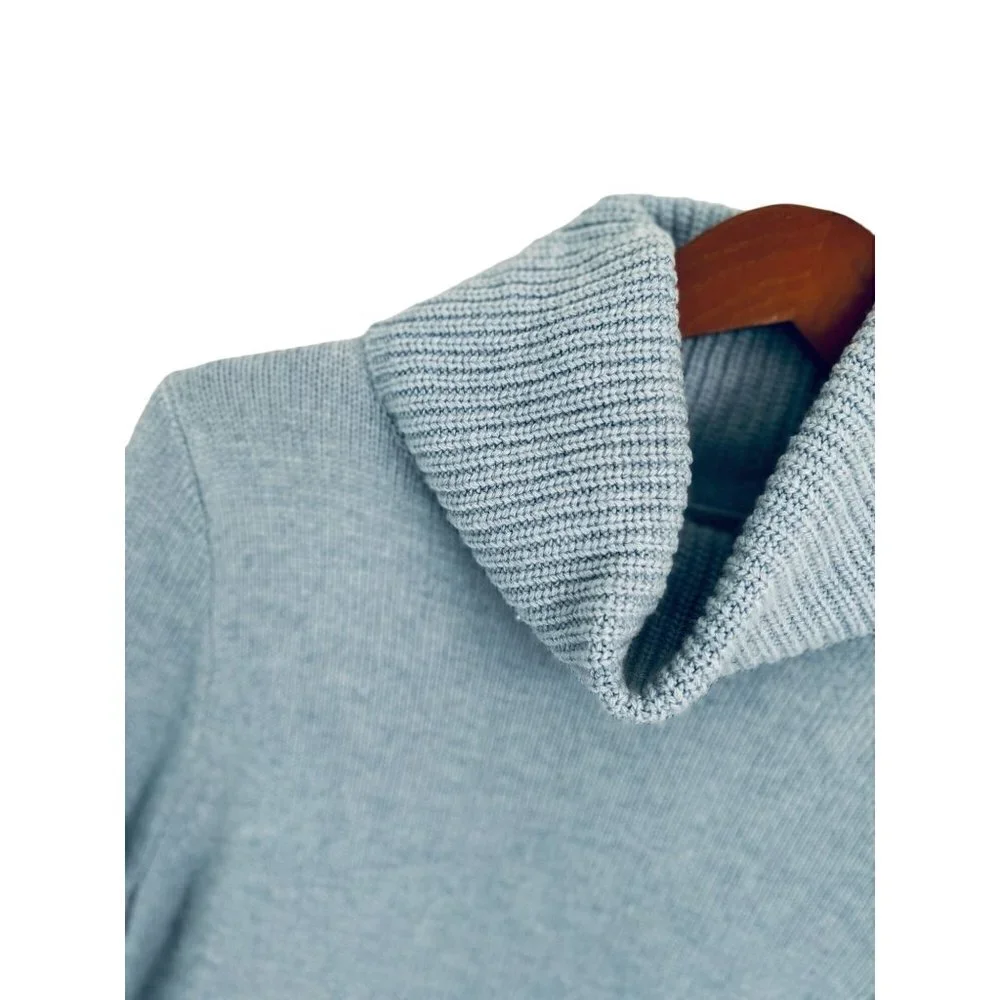 J.CREW Knitted Sweater Light Blue Cow-Neck Light Blue Wool Blend Size Small